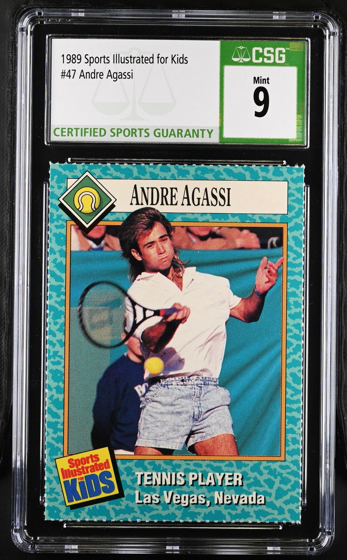 Andre Agassi 1989 SI for Kids Tennis RC CSG 9 MT - AutographsForSale.com