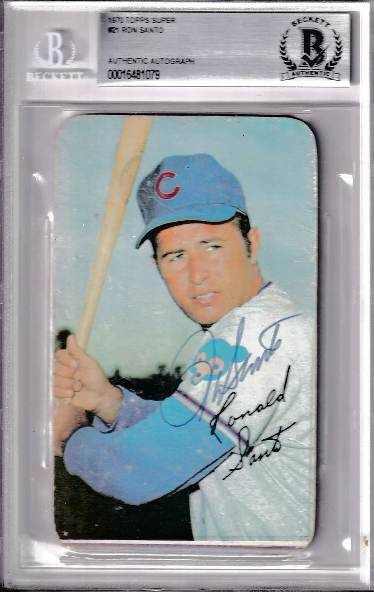 Ron Santo signed Cubs 1970 Topps Supers jumbo card BAS certified - AutographsForSale.com