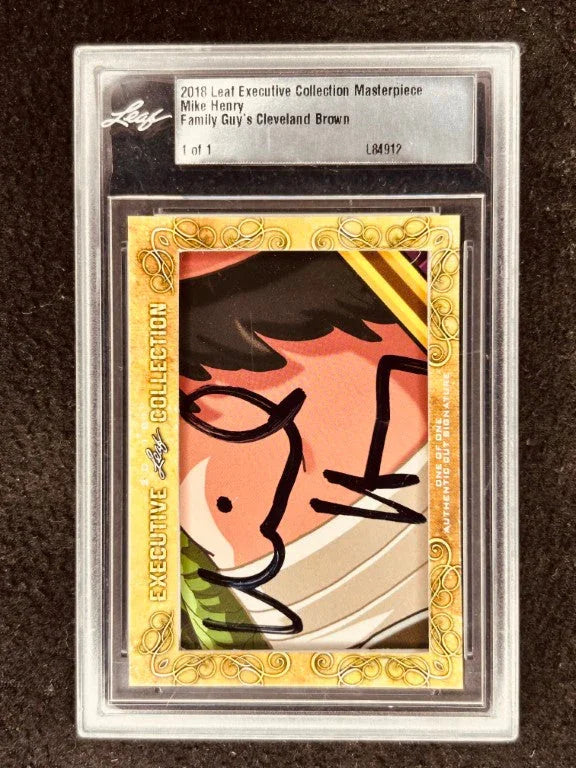 Mike Henry 2018 Leaf Masterpiece Cut Signature certified signed card 1/1 JSA Family Guy - AutographsForSale.com