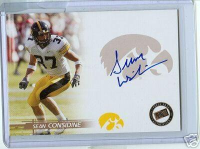 Sean Considine certified autograph Iowa Hawkeyes 2005 Press Pass card - AutographsForSale.com