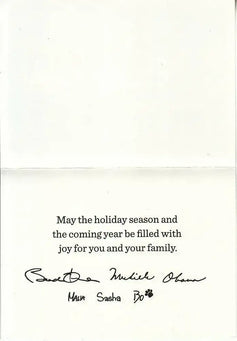 Barack & Michelle Obama 2012 Christmas card - AutographsForSale.com