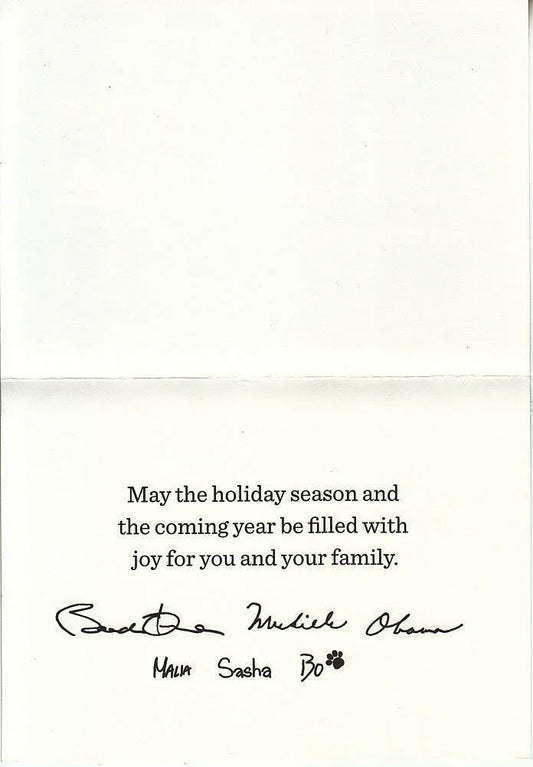 Barack & Michelle Obama 2012 Christmas card - AutographsForSale.com