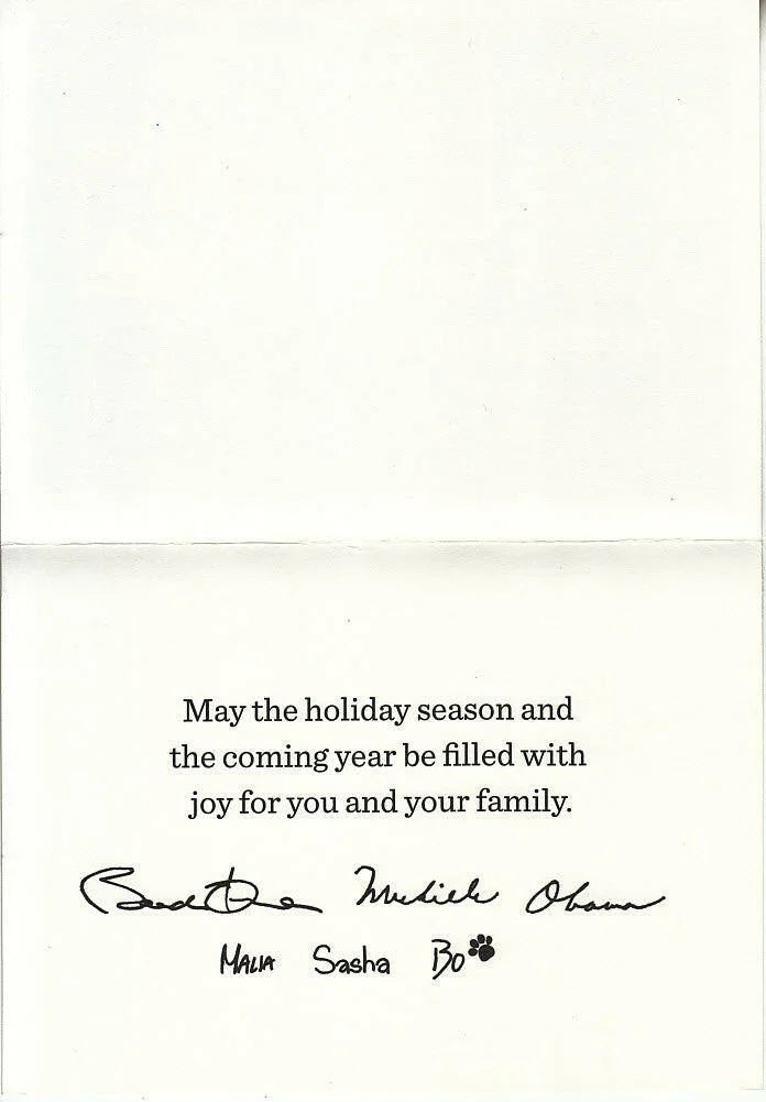 Barack & Michelle Obama 2012 Christmas card - AutographsForSale.com