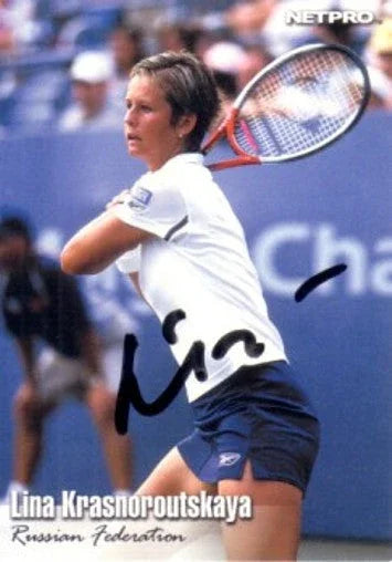 Lina Krasnoroutskaya signed 2003 NetPro tennis Rookie Card - AutographsForSale.com
