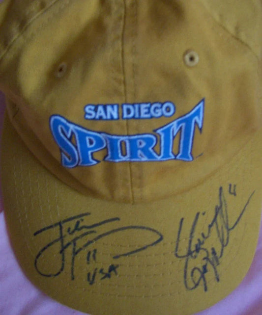 Julie Foudy & Shannon MacMillan signed WUSA San Diego Spirit soccer Cap - AutographsForSale.com