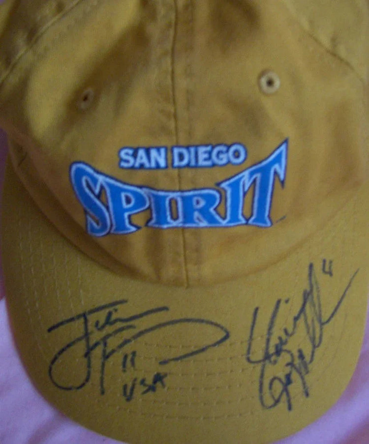 Julie Foudy & Shannon MacMillan signed WUSA San Diego Spirit soccer Cap - AutographsForSale.com