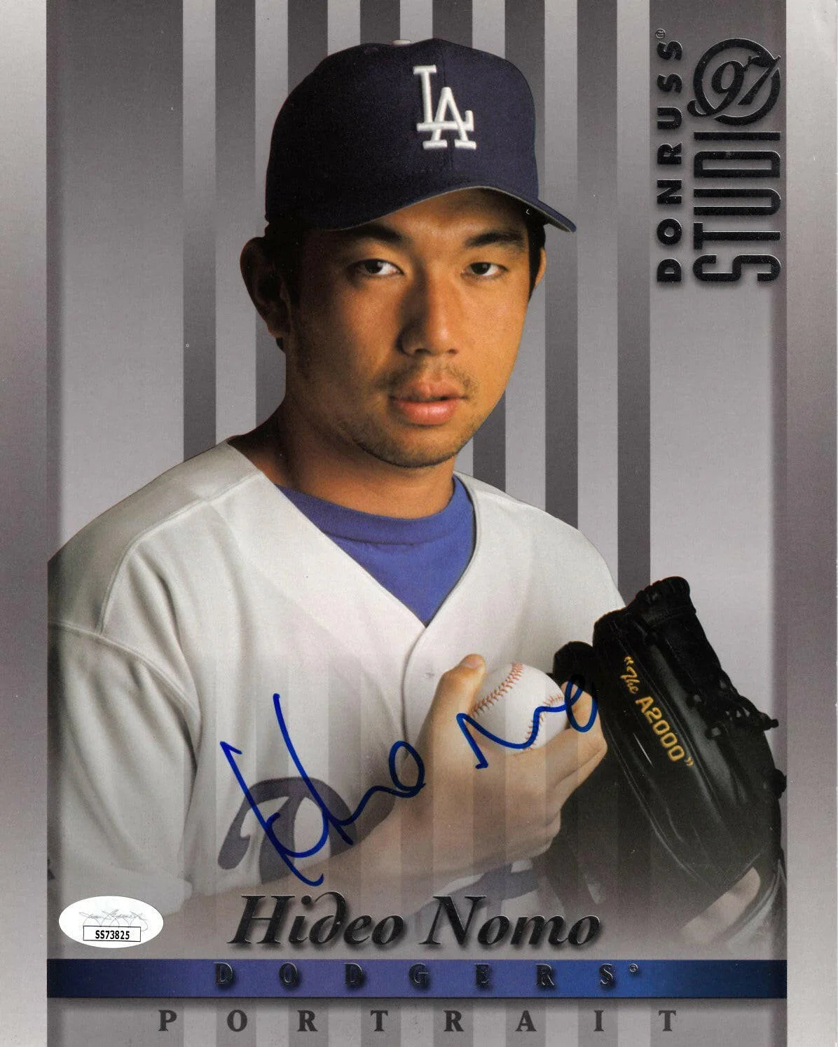 Hideo Nomo signed LA Dodgers 1997 Studio 8x10 photo card JSA - AutographsForSale.com