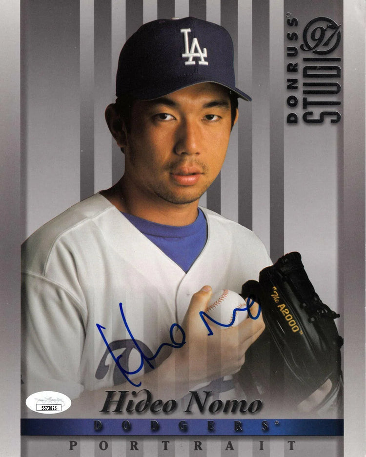 Hideo Nomo signed LA Dodgers 1997 Studio 8x10 photo card JSA - AutographsForSale.com