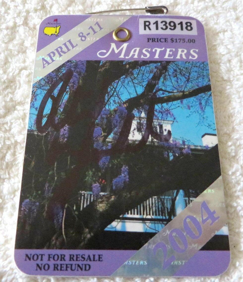 Phil Mickelson autographed 2004 Masters golf badge JSA - AutographsForSale.com