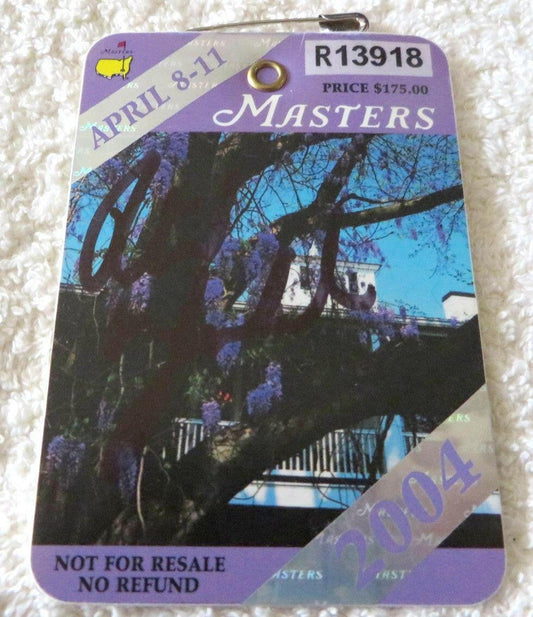Phil Mickelson autographed 2004 Masters golf badge JSA - AutographsForSale.com