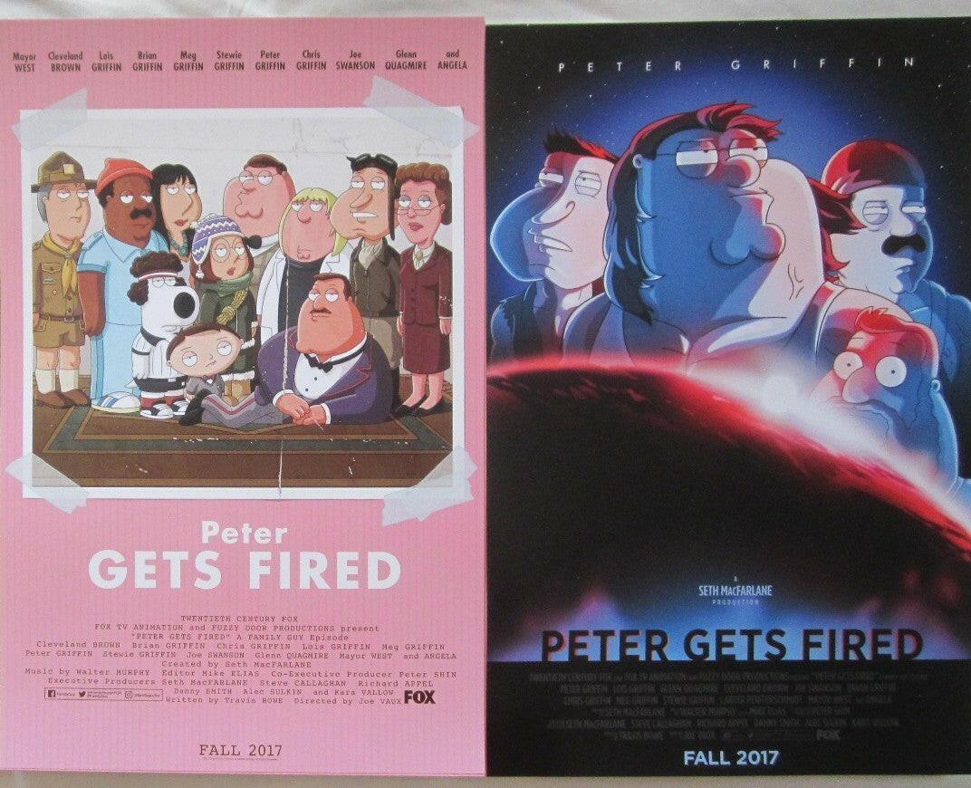 Family Guy Peter Gets Fired set of 2 2017 SDCC mini posters - AutographsForSale.com