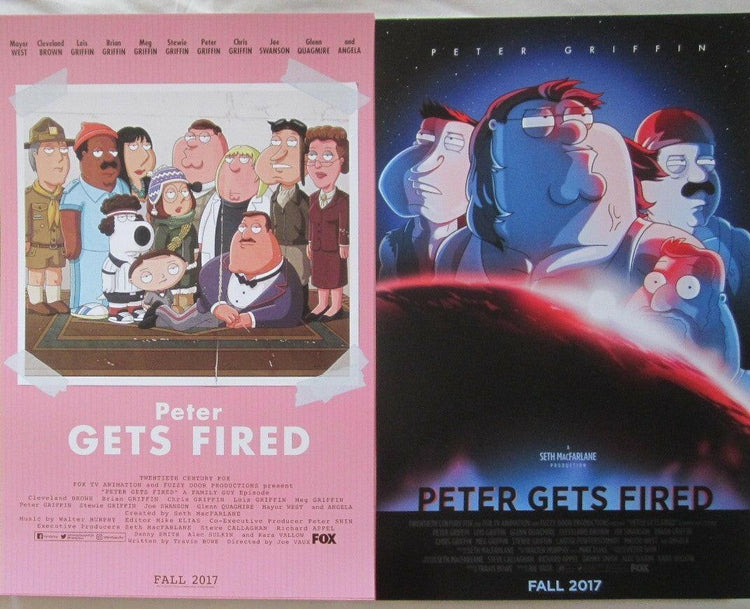 Family Guy Peter Gets Fired set of 2 2017 SDCC mini posters - AutographsForSale.com