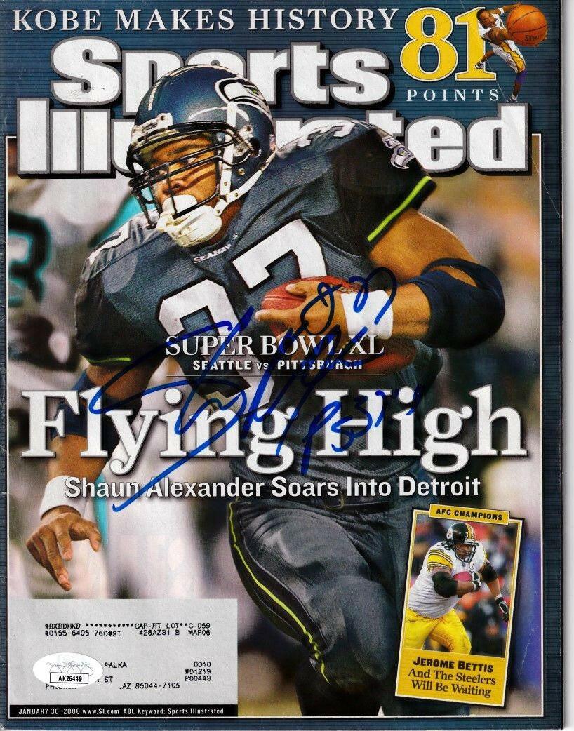 Shaun Alexander signed Seahawks 2006 Sports Illustrated magazine JSA - AutographsForSale.com