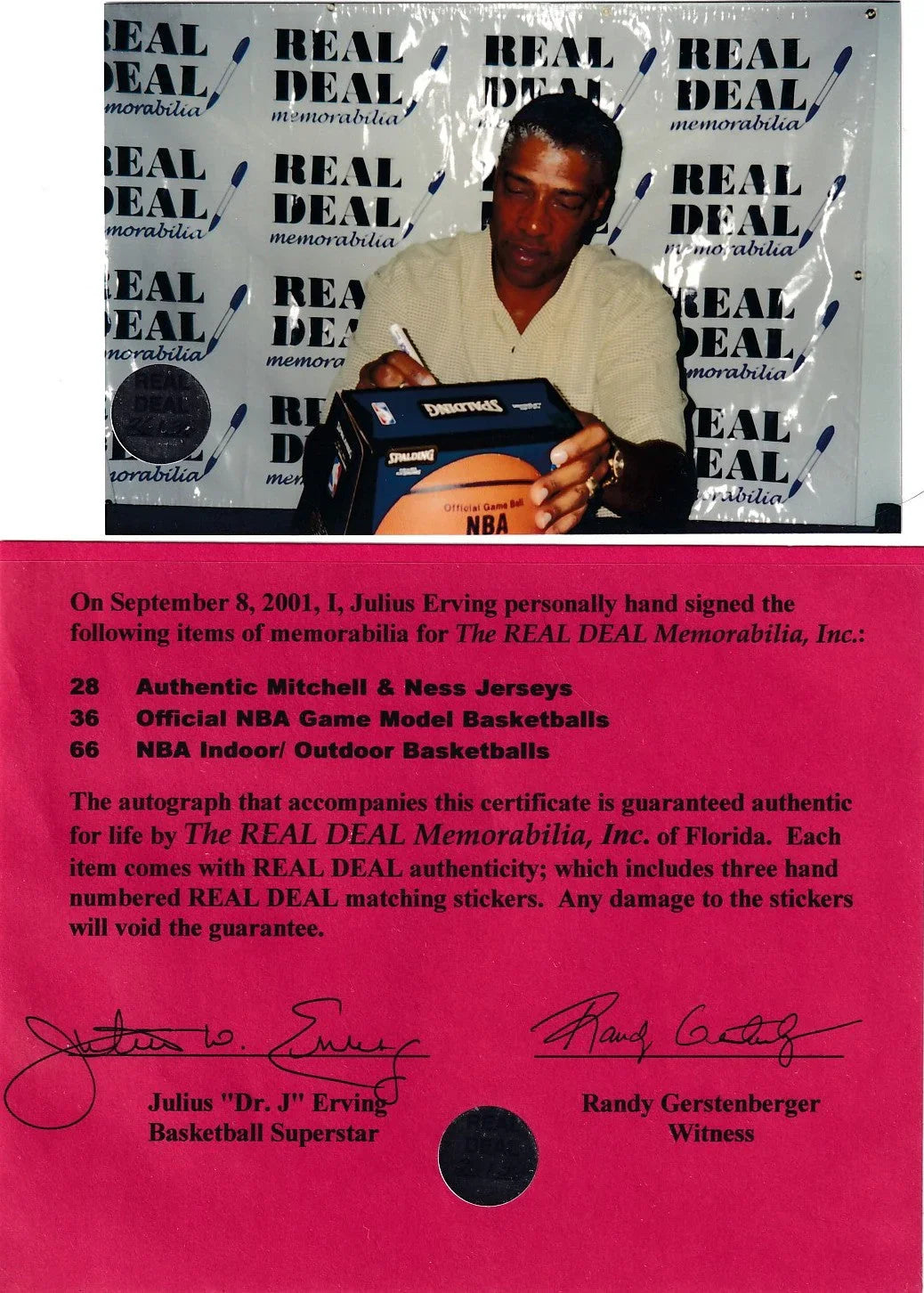 Julius Dr. J Erving autographed Spalding NBA game model basketball (Real Deal) 76ers - AutographsForSale.com