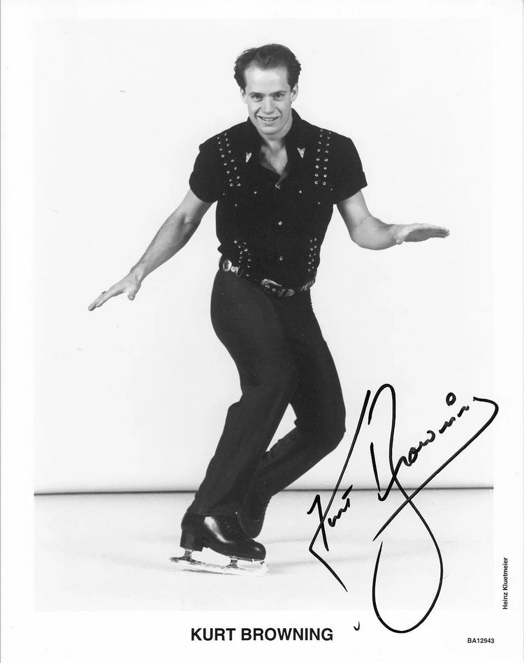 Kurt Browning autographed 8x10 black & white skating photo - AutographsForSale.com