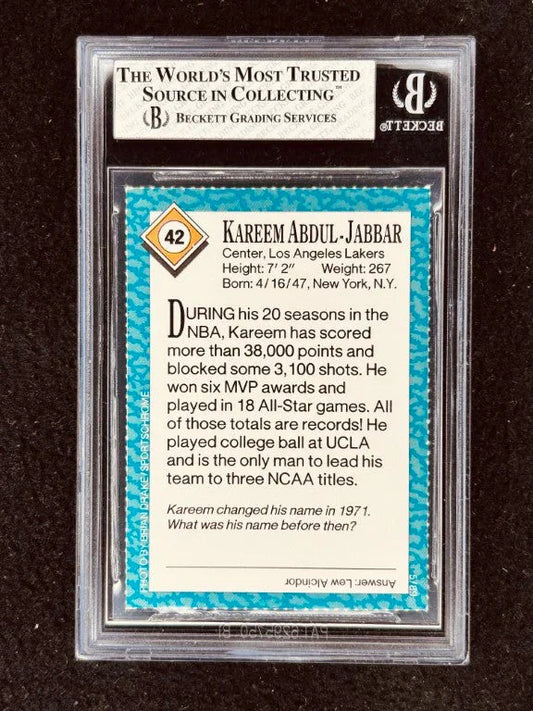 Kareem Abdul-Jabbar Los Angeles Lakers 1989 Sports Illustrated for Kids card BGS 8 - AutographsForSale.com