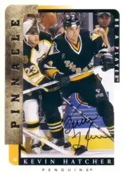 Kevin Hatcher certified signed Penguins 1996-97 Be A Player card - AutographsForSale.com