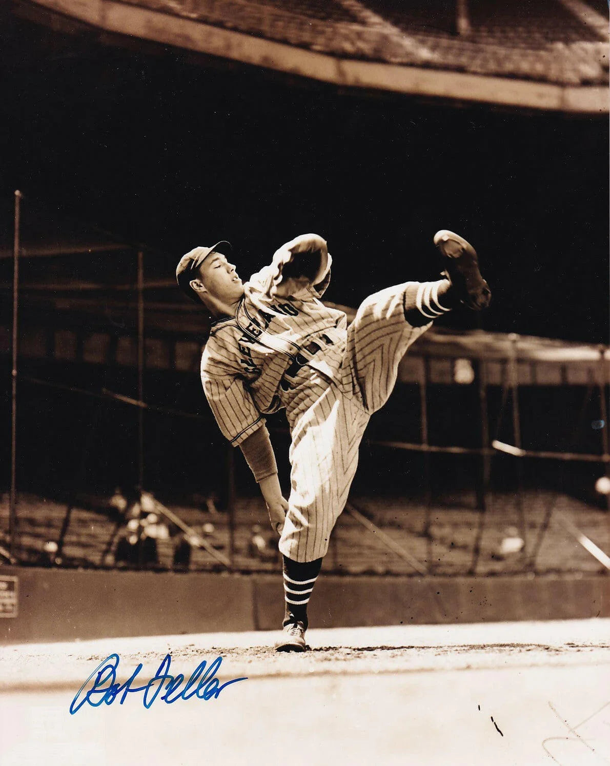 Bob Feller signed Cleveland Indians 8x10 photo - AutographsForSale.com