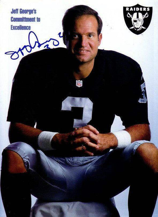 Jeff George signed Raiders Beckett Football cover photo - AutographsForSale.com