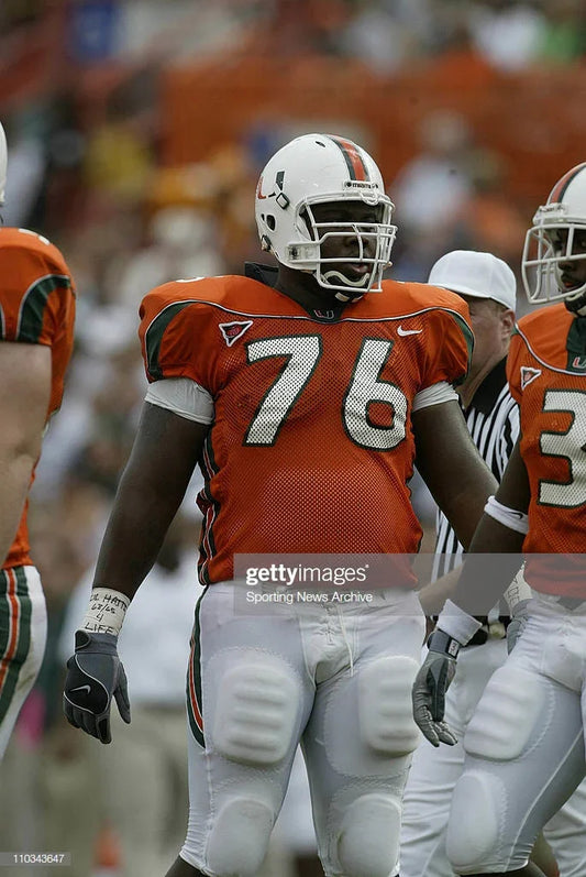 Carlos Joseph Miami Hurricanes 2001 2002 2003 game worn Nike jersey - AutographsForSale.com