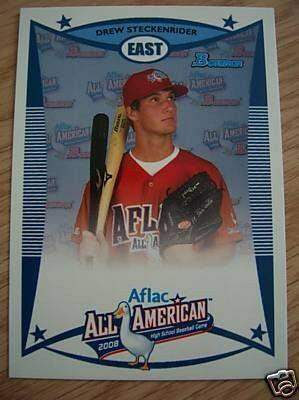 Drew Steckenrider 2008 AFLAC Bowman Rookie Card - AutographsForSale.com
