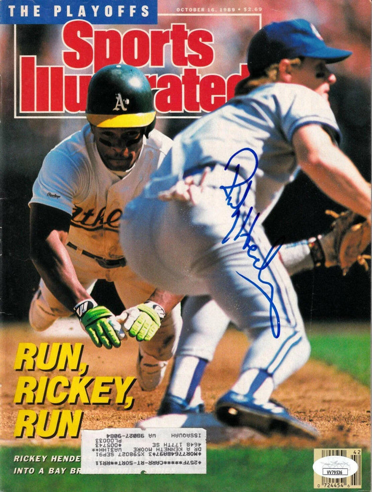 Rickey Henderson signed Oakland A’s 1989 Sports Illustrated magazine JSA - AutographsForSale.com
