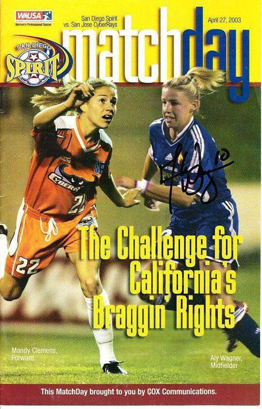 Aly Wagner signed 2003 WUSA San Diego Spirit Soccer program - AutographsForSale.com
