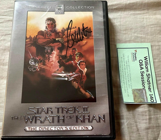William Shatner autographed Star Trek 2 The Wrath of Khan movie DVD cover insert JSA - AutographsForSale.com