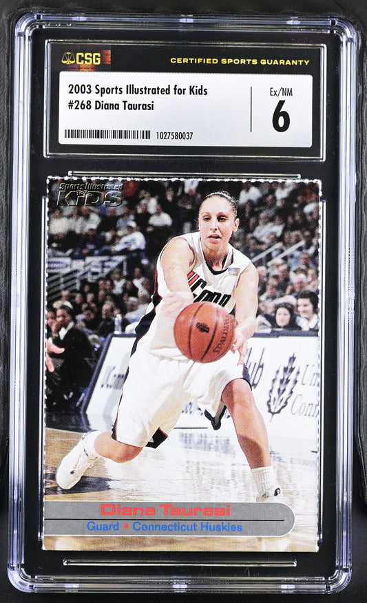 Diana Taurasi UConn Huskies 2003 Sports Illustrated for Kids Rookie Card CSG graded 6 ExMt - AutographsForSale.com