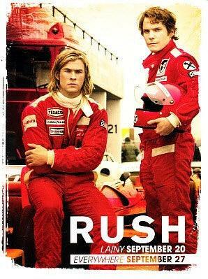 Rush 2013 F1 racing movie 3x4 promo card (Chris Hemsworth Daniel Bruhl) - AutographsForSale.com