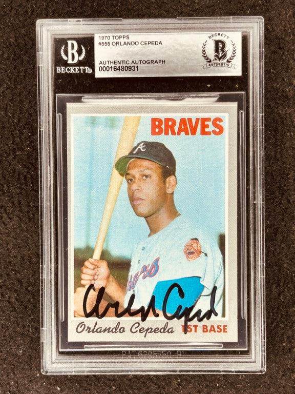 Orlando Cepeda autographed Atlanta Braves 1970 Topps card BAS slabbed - AutographsForSale.com