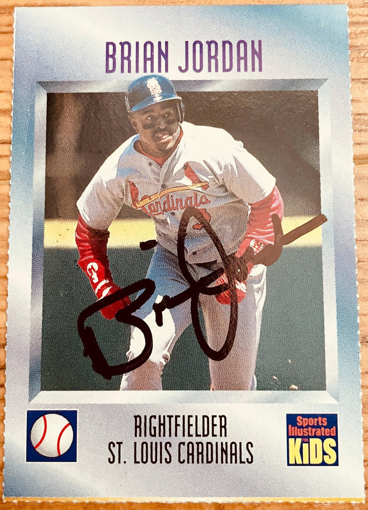 Brian Jordan signed St Louis Cardinals 1997 SI for Kids card - AutographsForSale.com