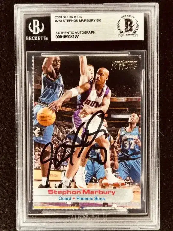 Stephon Marbury autographed Phoenix Suns 2003 SI for Kids card BAS - AutographsForSale.com