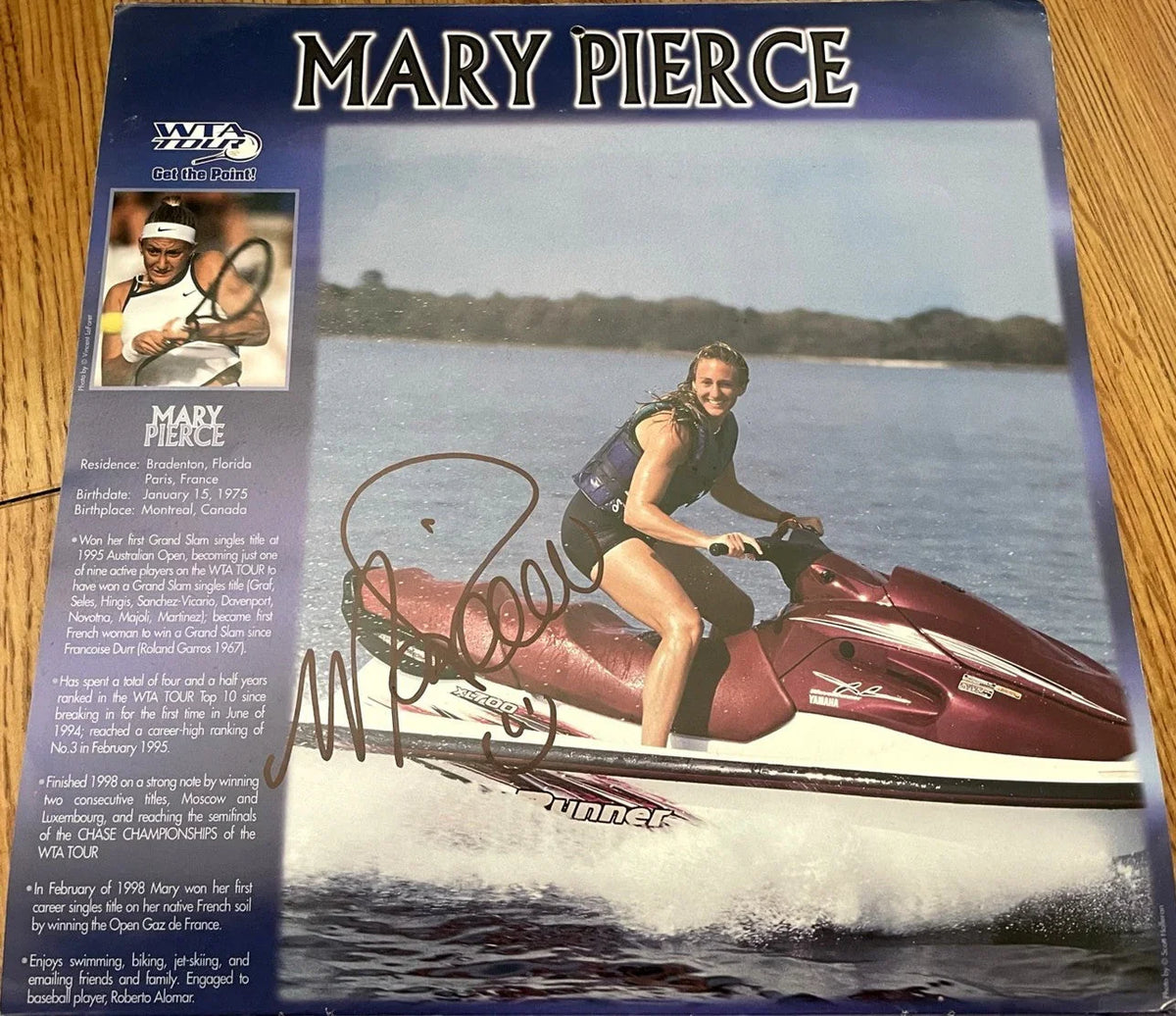 Mary Pierce autographed WTA Tour tennis calendar page photo - AutographsForSale.com