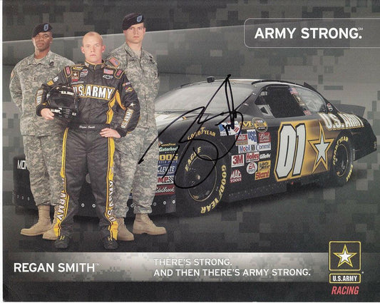 Regan Smith autographed NASCAR 8x10 photo card - AutographsForSale.com