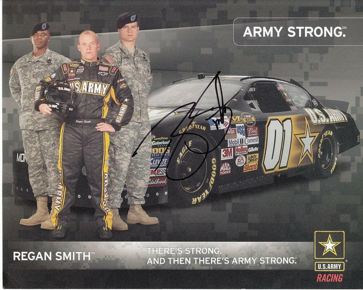 Regan Smith autographed NASCAR 8x10 photo card - AutographsForSale.com