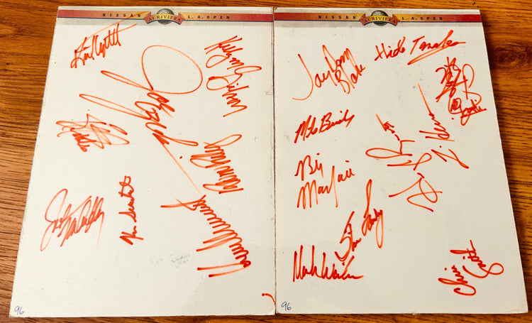Signed 1996 Nissan LA Open golf program pages Tim Herron John Mahaffey Billy Mayfair Joe Ozaki - AutographsForSale.com