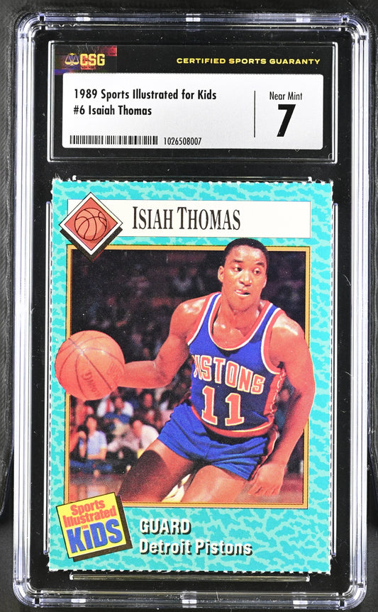 Isiah Thomas Detroit Pistons 1989 SI for Kids card CSG 7 NM - AutographsForSale.com