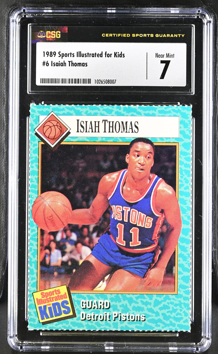 Isiah Thomas Detroit Pistons 1989 SI for Kids card CSG 7 NM - AutographsForSale.com