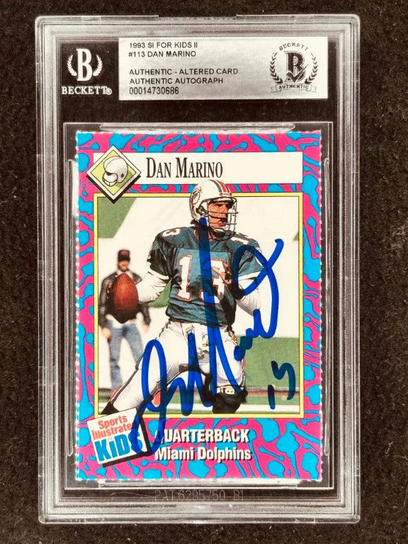 Dan Marino signed Dolphins 1993 SI for Kids card BAS certified - AutographsForSale.com