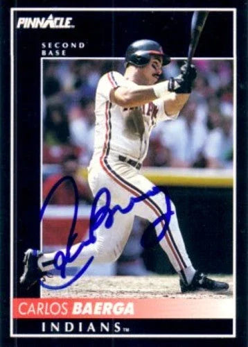 Carlos Baerga signed Cleveland Indians 1992 Pinnacle card - AutographsForSale.com