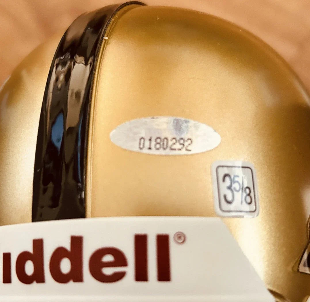 Steve Owens signed Heisman Trophy mini helmet TriStar Oklahoma Sooners - AutographsForSale.com