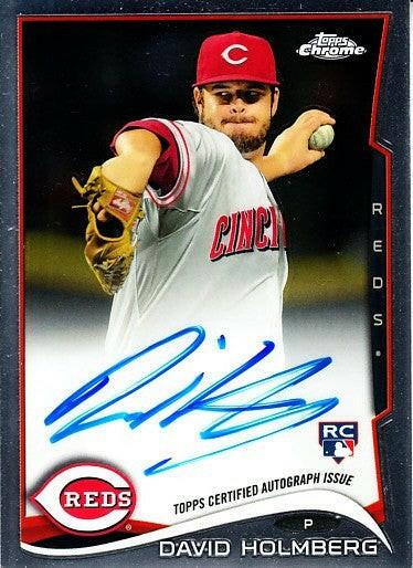 David Holmberg Reds certified signed 2014 Topps Chrome card - AutographsForSale.com