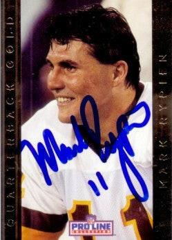Mark Rypien autographed Washington Redskins 1992 Pro Line Quarterback Gold card - AutographsForSale.com