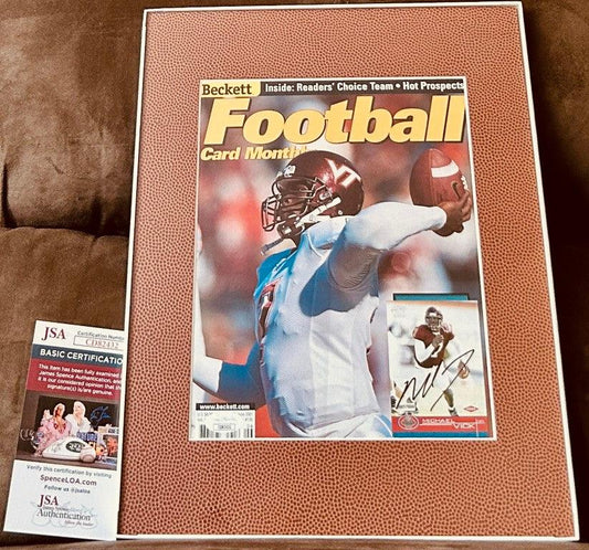 Michael Vick signed Virginia Tech 2001 Beckett Football cover framed JSA - AutographsForSale.com