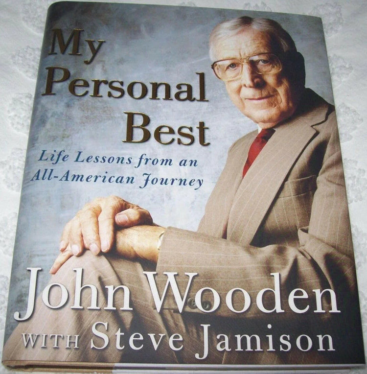 John Wooden autographed My Personal Best hardcover book JSA UCLA - AutographsForSale.com