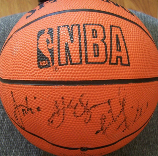 Michael Finley and Antonio McDyess autographed NBA mini basketball Mavericks Nuggets - AutographsForSale.com