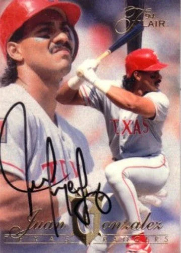 Juan Gonzalez autographed Texas Rangers 1994 Fleer Flair card - AutographsForSale.com