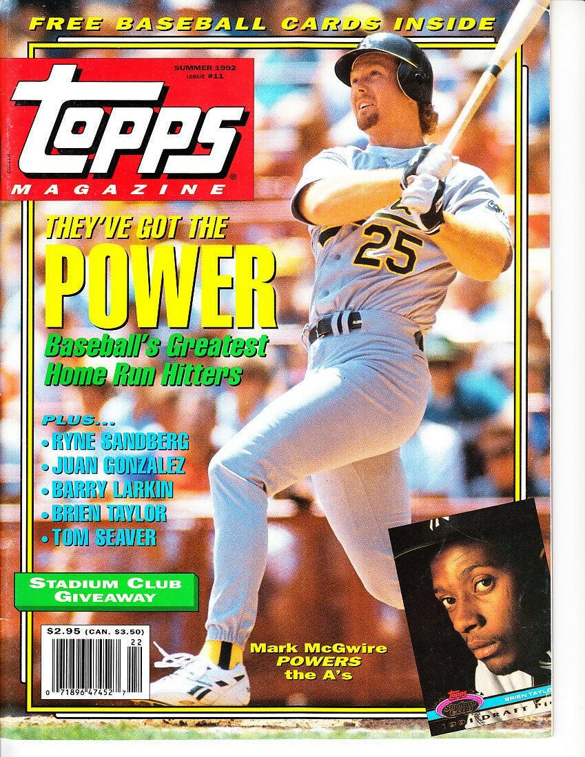 Mark McGwire Oakland A’s 1992 Topps magazine issue - AutographsForSale.com