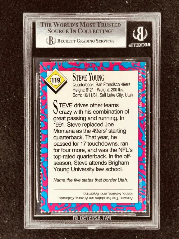 Steve Young signed SF 49ers 1993 SI for Kids card BAS certified - AutographsForSale.com